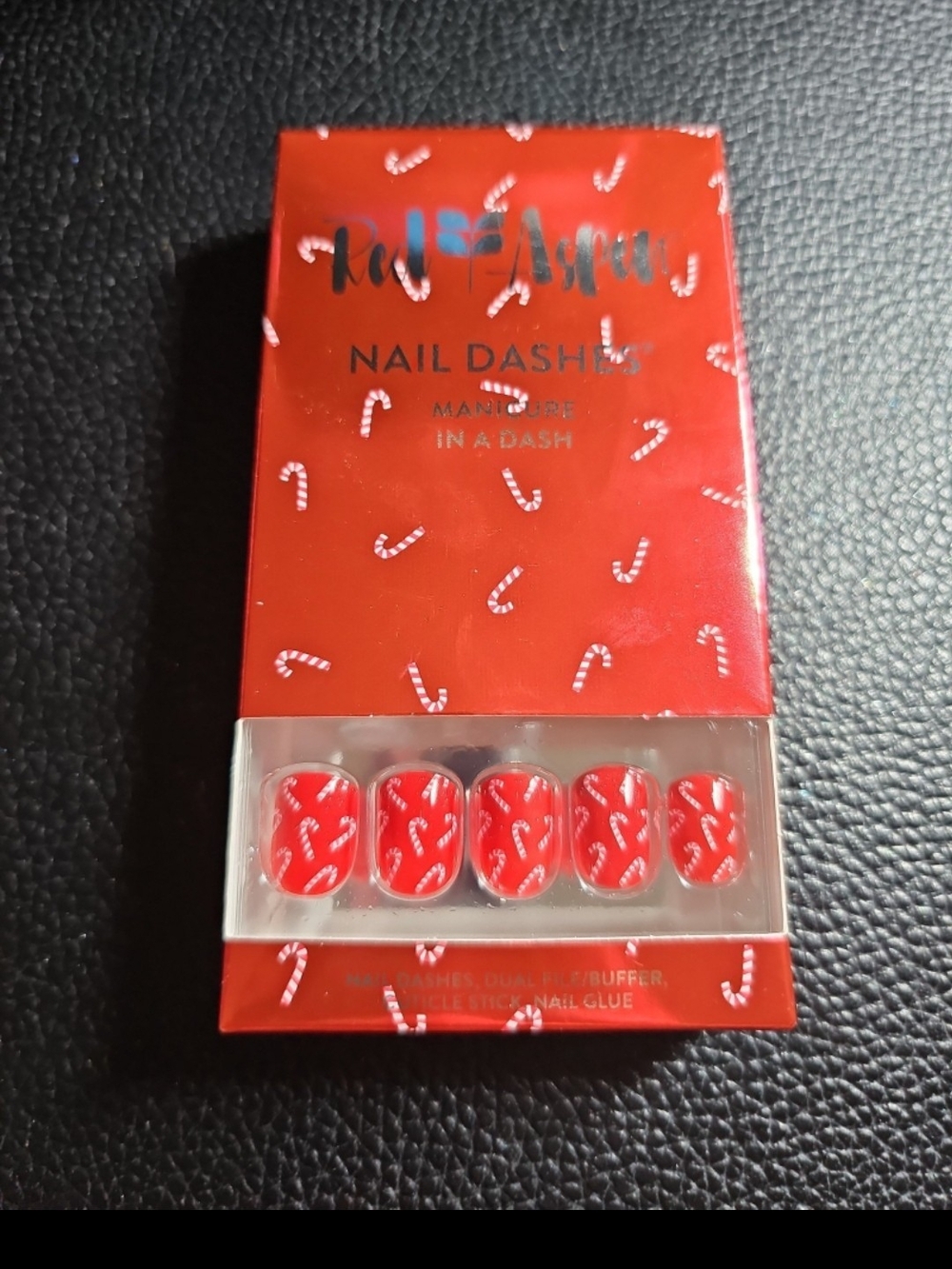Red Aspen so sweet Serafina Nail Dashes Red Candy Cane Press-On Nails